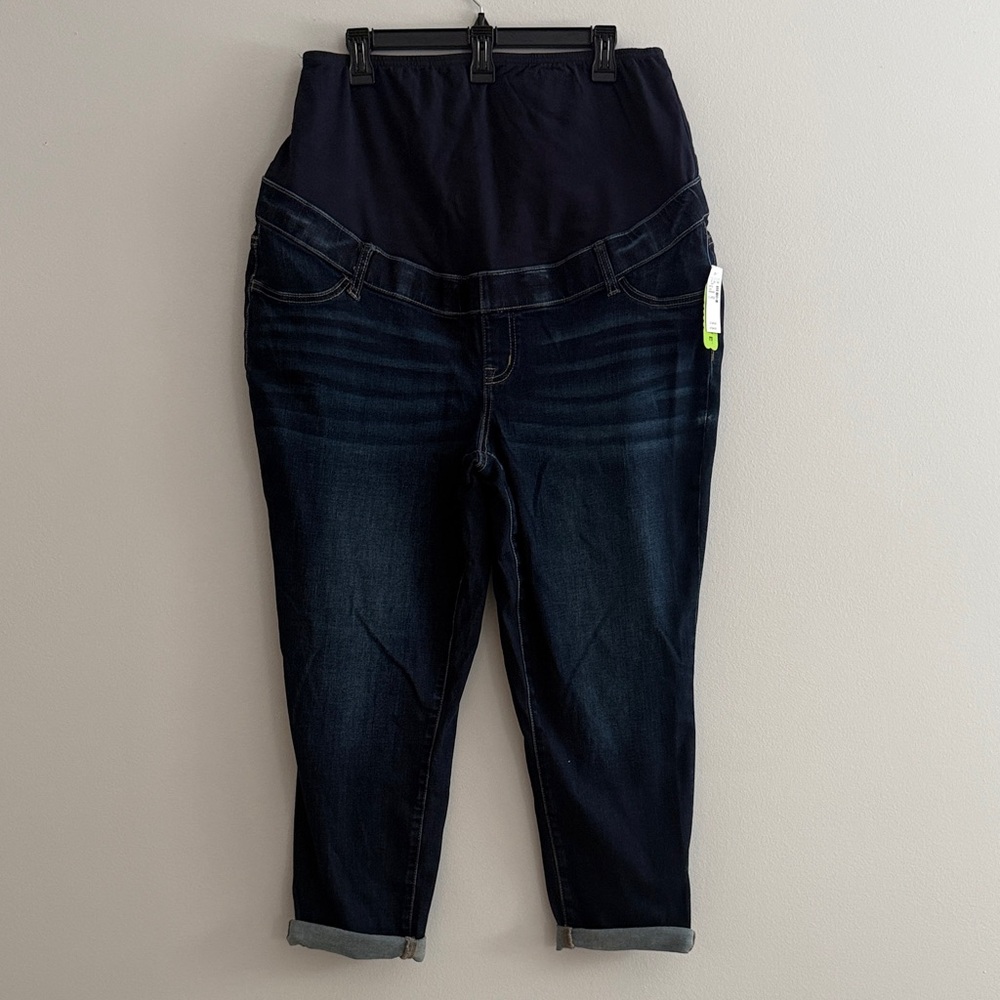 Maurices Dark Blue Ankle Maternity Jeans